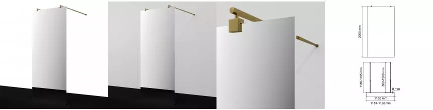 Душевая перегородка «WasserKRAFT» Vechte 60W40BG-MR 120/200 зеркальная/матовое золото Душевая перегородка «WasserKRAFT» Vechte 60W40BG-MR 120/200 зеркальная/матовое золото