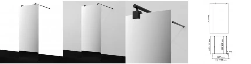 Душевая перегородка «WasserKRAFT» Vechte 60W40MB-MR 120/200 зеркальная/чёрная Душевая перегородка «WasserKRAFT» Vechte 60W40MB-MR 120/200 зеркальная/чёрная