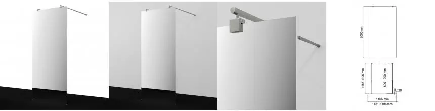 Душевая перегородка «WasserKRAFT» Vechte 60W40BN-MR 120/200 зеркальная/никель Душевая перегородка «WasserKRAFT» Vechte 60W40BN-MR 120/200 зеркальная/никель