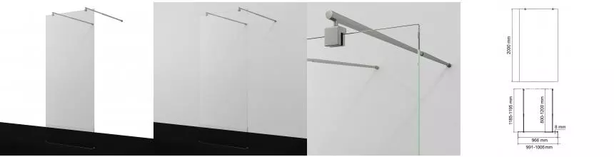 Душевая перегородка «WasserKRAFT» Vechte 60W44BN 100/200 тонированная/никель Душевая перегородка «WasserKRAFT» Vechte 60W44BN 100/200 тонированная/никель