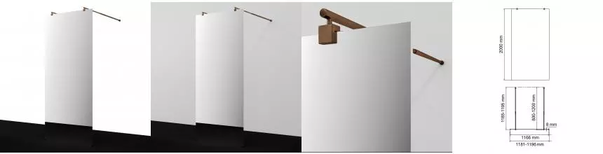 Душевая перегородка «WasserKRAFT» Vechte 60W40RG-MR 120/200 зеркальная/розовое золото Душевая перегородка «WasserKRAFT» Vechte 60W40RG-MR 120/200 зеркальная/розовое золото