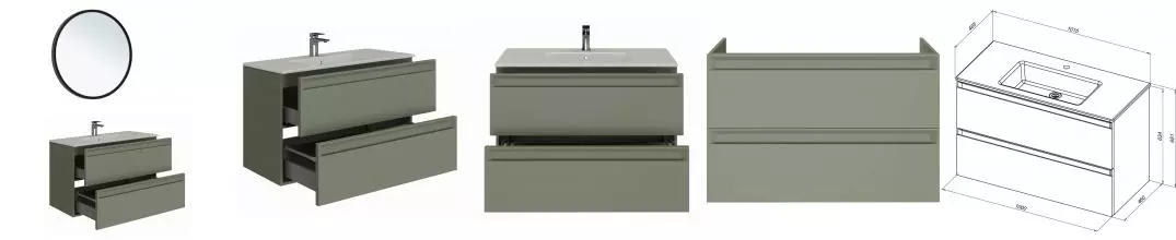 Мебель для ванной подвесная «Allen Brau» Eclipse 2.0 100 cement grey matt