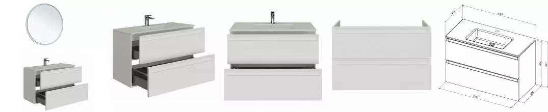 Мебель для ванной подвесная «Allen Brau» Eclipse 2.0 100 white matt Мебель для ванной подвесная «Allen Brau» Eclipse 2.0 100 white matt