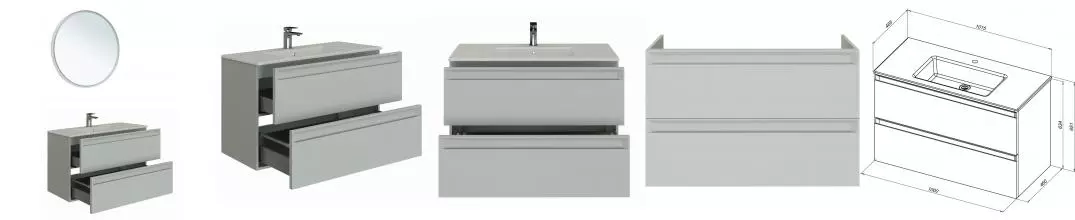 Мебель для ванной подвесная «Allen Brau» Eclipse 2.0 100 рapyrus white matt Мебель для ванной подвесная «Allen Brau» Eclipse 2.0 100 рapyrus white matt