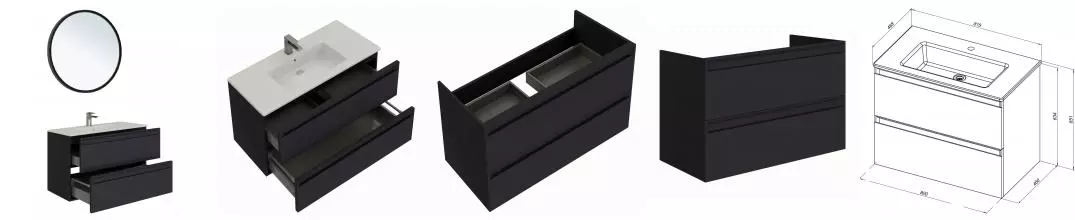 Мебель для ванной подвесная «Allen Brau» Eclipse 2.0 80 anthracite matt