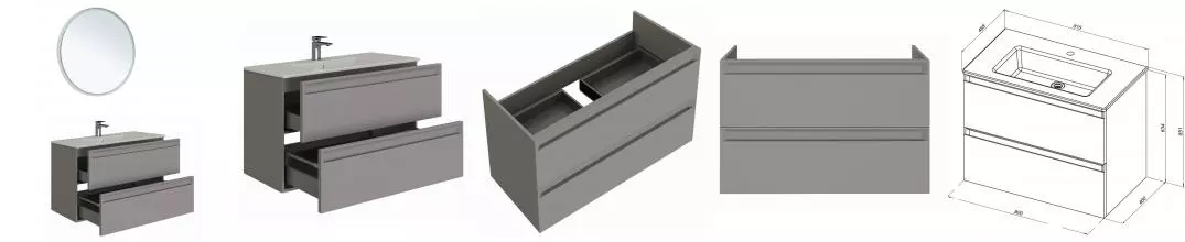 Мебель для ванной подвесная «Allen Brau» Eclipse 2.0 80 platinum grey matt