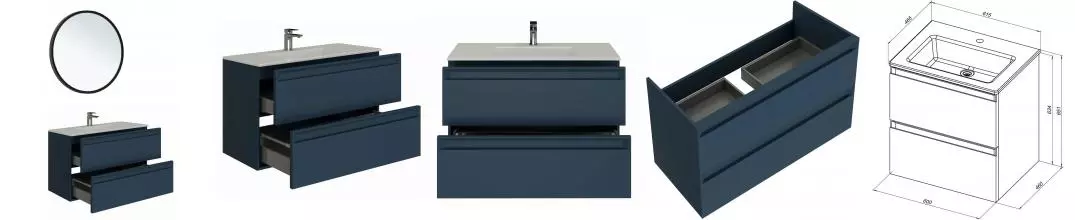 Мебель для ванной подвесная «Allen Brau» Eclipse 2.0 60 blue grey matt