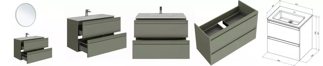 Мебель для ванной подвесная «Allen Brau» Eclipse 2.0 60 cement grey matt Мебель для ванной подвесная «Allen Brau» Eclipse 2.0 60 cement grey matt