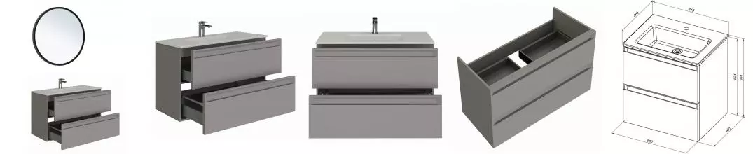 Мебель для ванной подвесная «Allen Brau» Eclipse 2.0 60 platinum grey matt Мебель для ванной подвесная «Allen Brau» Eclipse 2.0 60 platinum grey matt