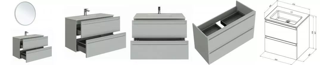 Мебель для ванной подвесная «Allen Brau» Eclipse 2.0 60 рapyrus white matt Мебель для ванной подвесная «Allen Brau» Eclipse 2.0 60 рapyrus white matt