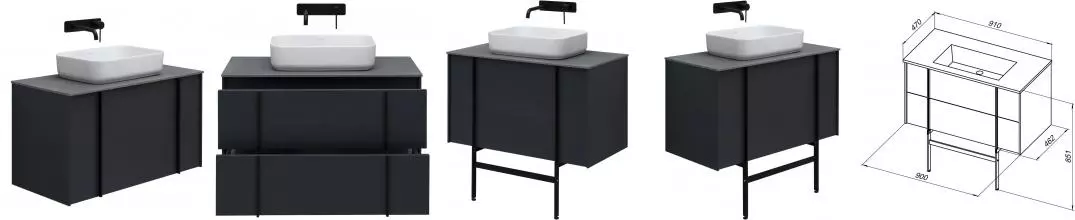 Тумба с раковиной «Allen Brau» Reality 90 подвесная anthracite matt Тумба с раковиной «Allen Brau» Reality 90 подвесная anthracite matt