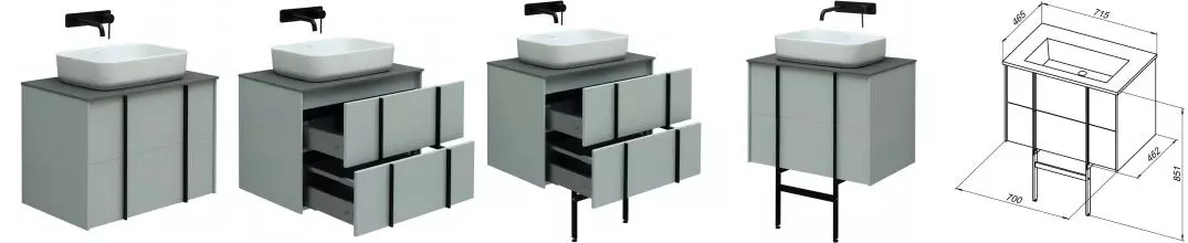 Тумба с раковиной «Allen Brau» Reality 70 подвесная papyrus white matt