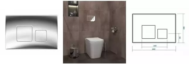 Кнопка смыва «Corpa Nera» Bonini CN70701CH пластик хром