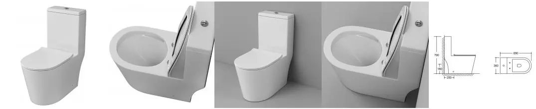 Унитаз моноблок безободковый «Grossman» Classic GR-4487SQ белый с сиденьем ультратонкое с микролифтом белое Унитаз моноблок безободковый «Grossman» Classic GR-4487SQ белый с сиденьем ультратонкое с микролифтом белое