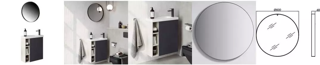 Мебель для ванной «Aqwella» Alba 60 подвесная серая/светлый камень левая/правая Мебель для ванной «Aqwella» Alba 60 подвесная серая/светлый камень левая/правая