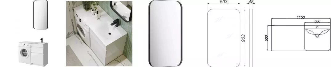 Мебель для ванной «Aqwella» Duet 54 белая левая/правая