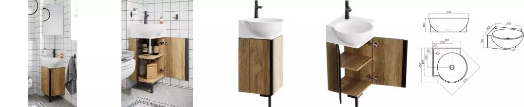 Мебель для ванной угловая «Aqwella» Porto 45 дуб балтийский