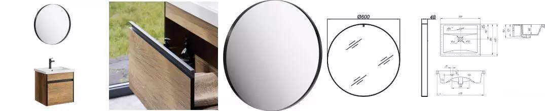 Мебель для ванной подвесная «Aqwella» Urban 50 дуб балтийский Мебель для ванной подвесная «Aqwella» Urban 50 дуб балтийский