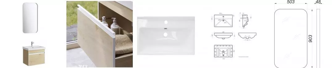 Мебель для ванной подвесная «Aqwella» Urban 60 дуб давос Мебель для ванной подвесная «Aqwella» Urban 60 дуб давос