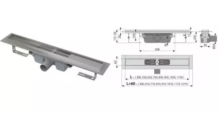 Душевой лоток «AlcaPlast» APZ6 Professional 850 без решетки Душевой лоток «AlcaPlast» APZ6 Professional 850 без решетки