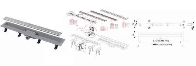 Душевой лоток «AlcaPlast» APZ9 Simple 750 матовый хром Душевой лоток «AlcaPlast» APZ9 Simple 750 матовый хром