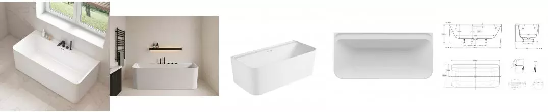 Ванна акриловая Vincea VBT-702-1700, 1700*800*585, цвет белый, щелевой перелив, слив белый VBT-702-1700 · Vincea, VBT-702-1700