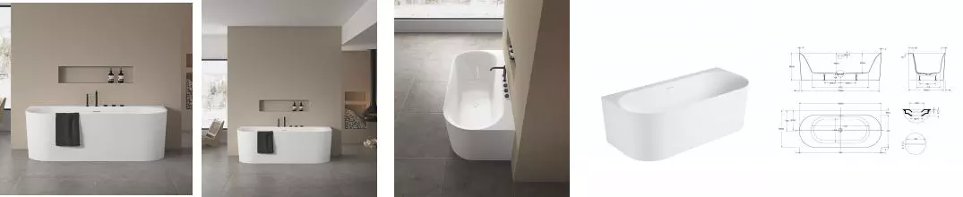 Ванна акриловая Vincea VBT-703-1800, 1800*800*585, цвет белый, щелевой перелив, слив белый VBT-703-1800 · Vincea, VBT-703-1800