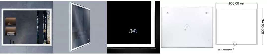 Зеркало LED VLM-3VN9008-2 900х800 c сенсорным выключателем и диммером, антизапотевание VLM-3VN9008-2 · Vincea, VLM-3VN9008-2 Зеркало LED VLM-3VN9008-2 900х800 c сенсорным выключателем и диммером, антизапотевание VLM-3VN9008-2 · Vincea, VLM-3VN9008-2