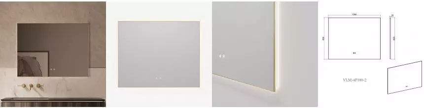 Зеркало LED VLM-4F100BG-2 1000х800 c сенсорным выключателем, антизапотевание, брашированное золото VLM-4F100BG-2 · Vincea, VLM-4F100BG-2 Зеркало LED VLM-4F100BG-2 1000х800 c сенсорным выключателем, антизапотевание, брашированное золото VLM-4F100BG-2 · Vincea, VLM-4F100BG-2