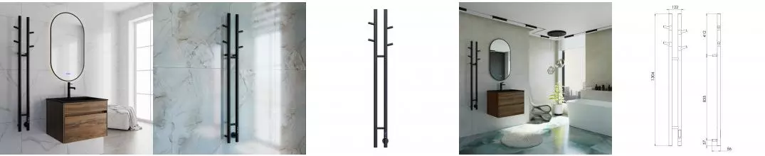 Полотенцесушитель электрический Vincea VTD-1D2BE 25х130, чёрный, таймер VTD-1D2BE · Vincea, VTD-1D2BE