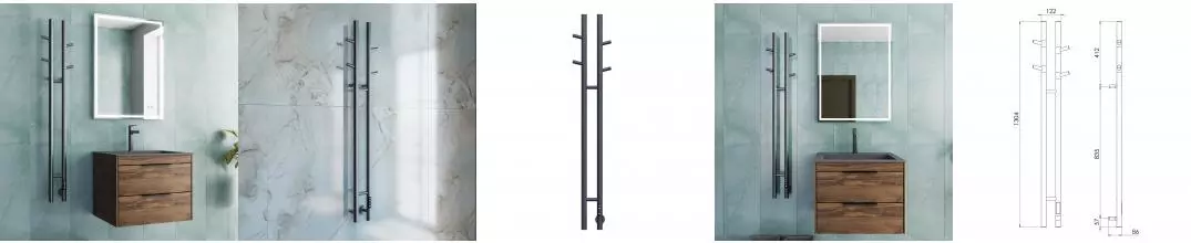 Полотенцесушитель электрический Vincea VTD-1D2GE 25х130, графит, таймер VTD-1D2GE · Vincea, VTD-1D2GE