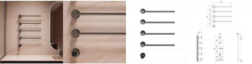 Полотенцесушитель электрический Vincea VTD-2H1GM, вороненая сталь, таймер VTD-2H1GM · Vincea, VTD-2H1GM