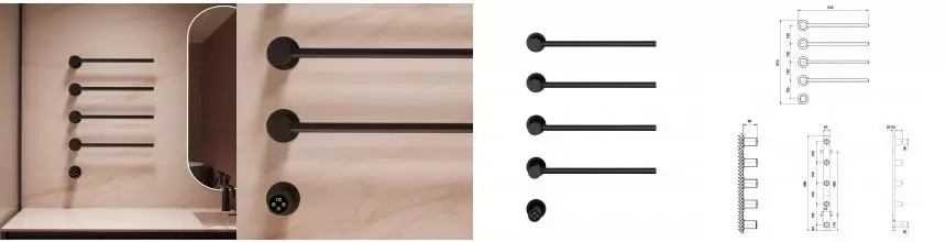 Полотенцесушитель электрический Vincea VTD-2H1MB, чёрный, таймер VTD-2H1MB · Vincea, VTD-2H1MB