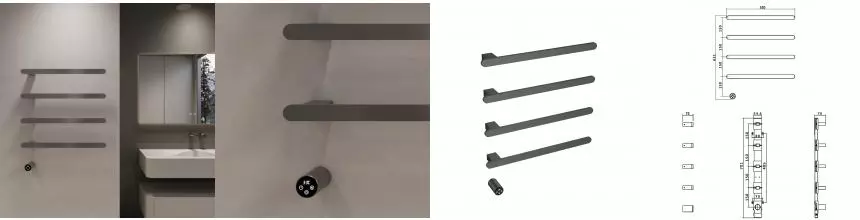 Полотенцесушитель электрический Vincea VTD-2H2GM, вороненая сталь, таймер VTD-2H2GM · Vincea, VTD-2H2GM