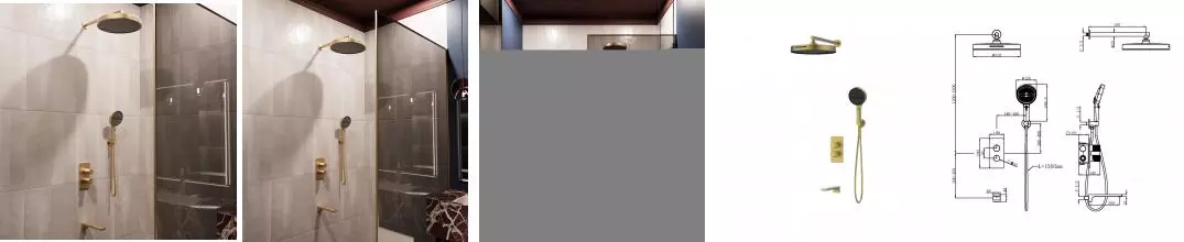 Душевой комплект Domus VSFW-5DM1BG встраиваемый, 3 режима, брашированное золото VSFW-5DM1BG · Vincea, VSFW-5DM1BG