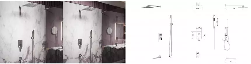 Душевой комплект Puro VSFW-5P1CH встраиваемый, 3 режима, хром VSFW-5P1CH · Vincea, VSFW-5P1CH