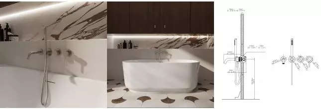 Смеситель для ванны Groove VBTW-4G1BN, встраиваемый, брашированный никель VBTW-4G1BN · Vincea, VBTW-4G1BN