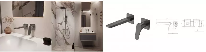 Смеситель для раковины Puro VBFW-5P01GM встраиваемый однорычажный, вороненая сталь VBFW-5P01GM · Vincea, VBFW-5P01GM Смеситель для раковины Puro VBFW-5P01GM встраиваемый однорычажный, вороненая сталь VBFW-5P01GM · Vincea, VBFW-5P01GM