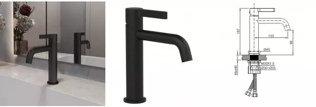 Смеситель для раковины Villa VBF-1VL1MB однорычажный, чёрный VBF-1VL1MB · Vincea, VBF-1VL1MB Смеситель для раковины Villa VBF-1VL1MB однорычажный, чёрный VBF-1VL1MB · Vincea, VBF-1VL1MB