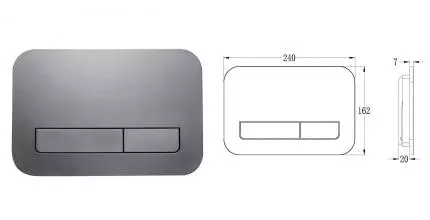 Кнопка смыва Vincea VFP-201GM, цвет вороненая сталь VFP-201GM · Vincea, VFP-201GM