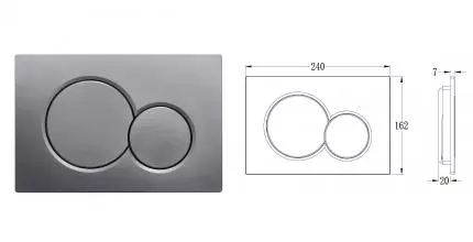 Кнопка смыва Vincea VFP-202GM, цвет вороненая сталь VFP-202GM · Vincea, VFP-202GM