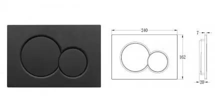 Кнопка смыва Vincea VFP-202MB, цвет чёрный VFP-202MB · Vincea, VFP-202MB