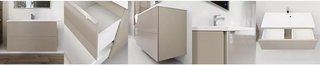 Тумба с раковиной «Ukko» Foster 80 (Crystal 80) подвесная бежевая