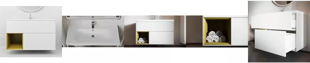 Тумба с раковиной «Ukko» Denali 100 (Оптима 100) подвесная белая левая Тумба с раковиной «Ukko» Denali 100 (Оптима 100) подвесная белая левая