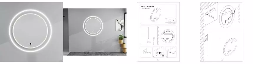 Зеркало «Black & White» 950.MR1150 115 с сенсорным выключателем с подсветкой