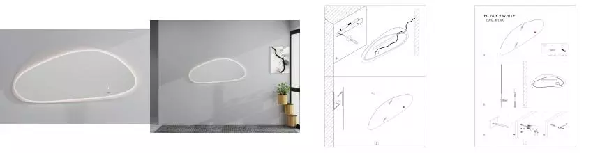 Зеркало «Black & White» U970.MR 180/70 с подсветкой