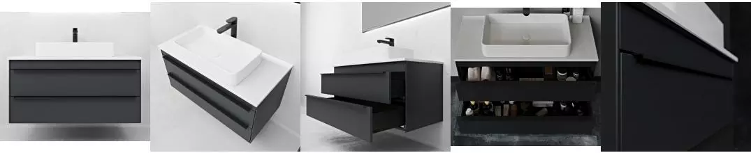 Тумба с раковиной «Ukko» Sanford 120 (LT-2197 60/35) подвесная серая Тумба с раковиной «Ukko» Sanford 120 (LT-2197 60/35) подвесная серая