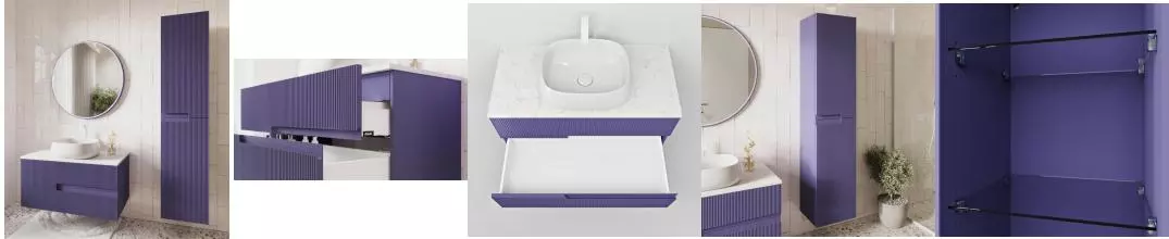 Мебель для ванной подвесная «Ukko» Solo 100 Ral 5014