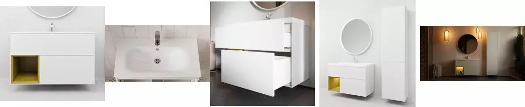 Тумба с раковиной «Ukko» Denali 80 (Оптима 80) подвесная белая левая