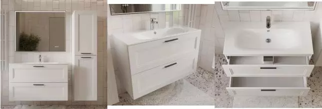 Мебель для ванной «Terminus» Классик 100 с 2 ящиками подвесная белая Мебель для ванной «Terminus» Классик 100 с 2 ящиками подвесная белая